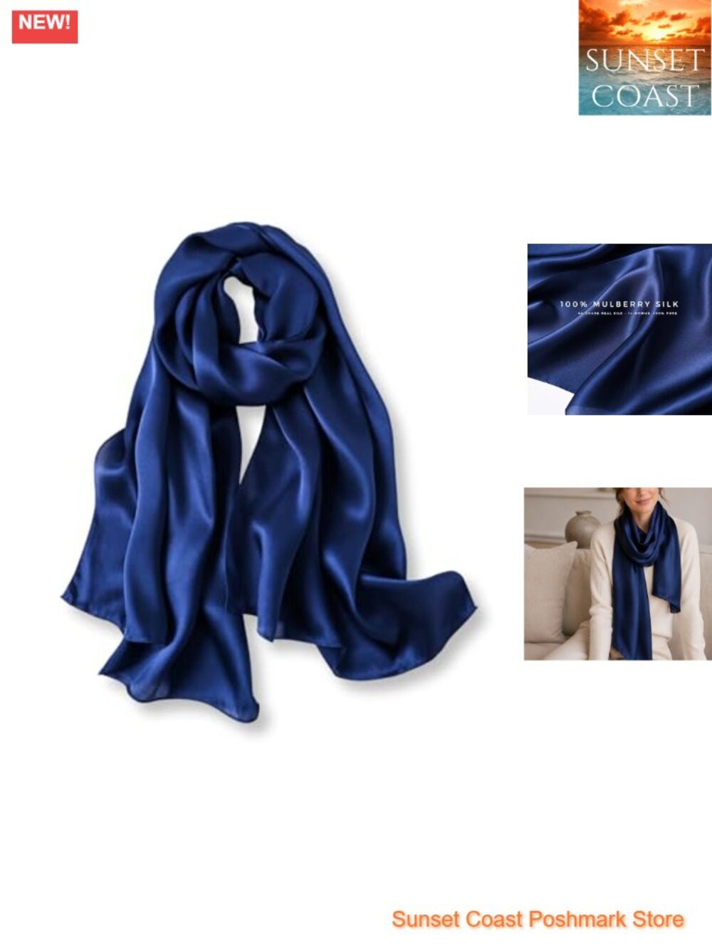 100% Mulberry Silk Long Scarf Wrap - Large Oblong Shawl with Gift Packaging